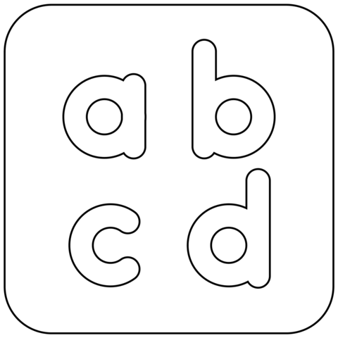 Input Latin Lowercase Emoji Coloring Page